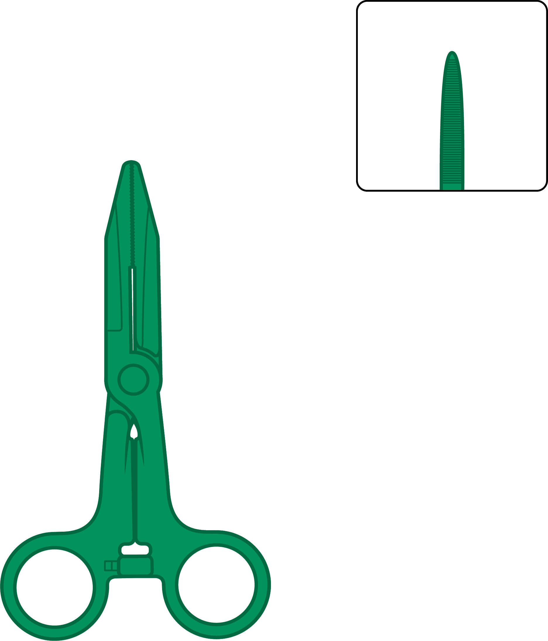 Péan-Klemme, Plastik, unsteril
