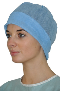 Kopfhaube blau, unsteril